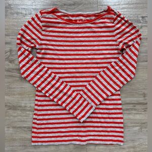 J. Crew Artist Red and Gray Striped T-Shirt